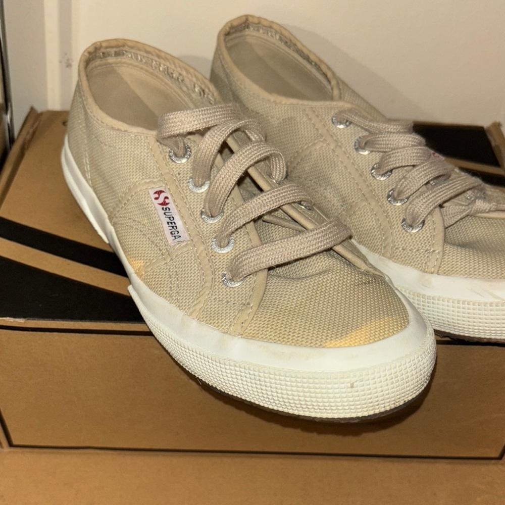 Superga Light Tan Canvas Sneakers